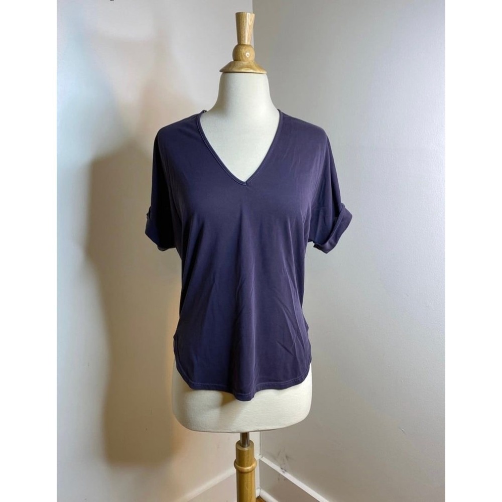Francesca's Collections Alya Purple V-Neck Blouse